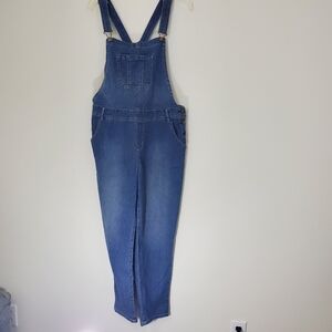 Angels Women's Blue Denim Overalls, Size Medium